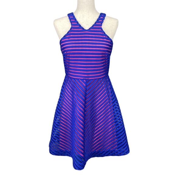 Lilly Pulitzer Dresses & Skirts - Lilly Pulitzer Megyn Stripe Crochet Knit Blue & Pink Dress
